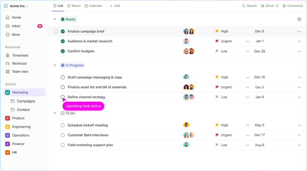 ClickUp: แพลตฟอร์ม All-in-One