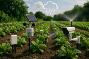 ChatGPT. (2025) IoT Intelligence: เมื่ออุปกรณ์รอบตัวมี "สมอง" ในการคิด: Smart farm [AI-generated image] 