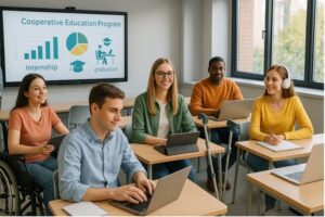 นักศึกษาที่มีความสามารถหลากหลายกำลังเรียนในชั้นเรียน