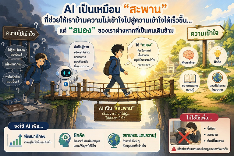 AI เป็นสะพาน แต่สมองของเราเป็นคนเดินข้าม